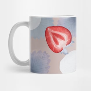 Strawberry Pattern with flowers and leaves Mug